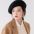 疯帽子贝雷帽女羊毛呢蓓蕾秋冬韩版日系画家帽黑色英伦复古大头围